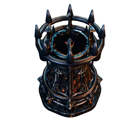 A Cinder Crown tower at its third upgrade tier